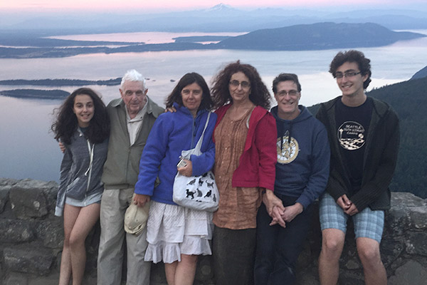 Joel Kaufman and family on island photo