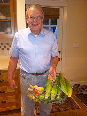 Eric Larson with veggies