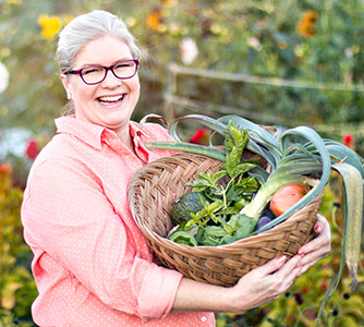 Anne Marie Gloster with veggies