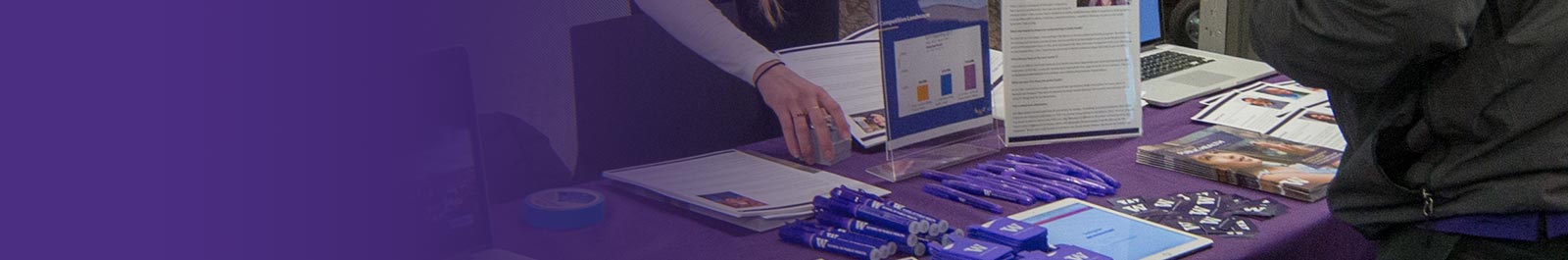 Table with SPH branded swag