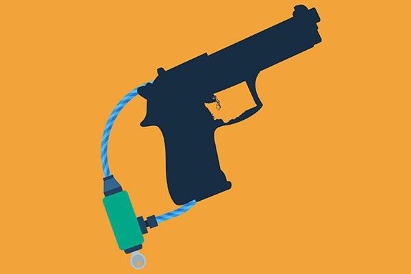 Pistol with gun lock