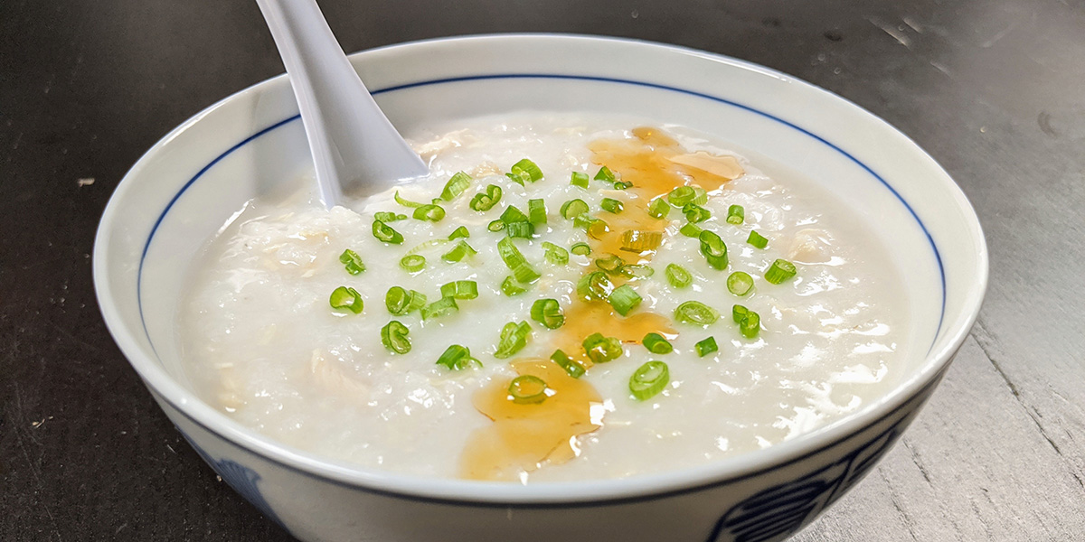 Bowl of chicken porridge