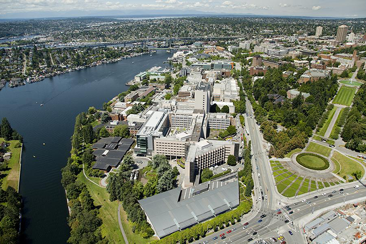 Arial view of UW