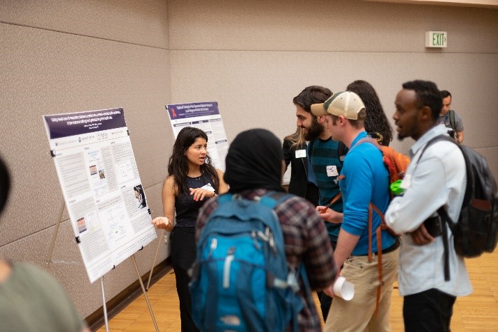 Students at research symposium