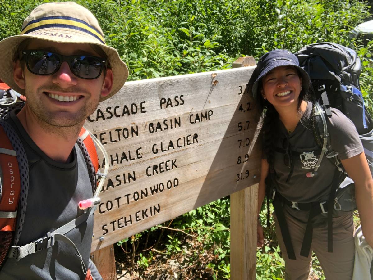 Amanda Li and friend hiking