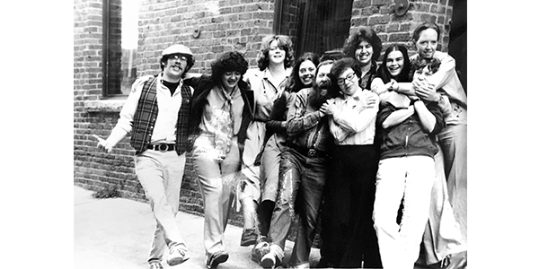 Hurley and other clinic staff pose outside the Motherload Tavern