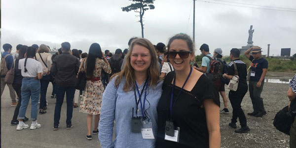 Hannah with School of Nursing DNP student Rikki Peck during the Multi-Hazards summer school. 