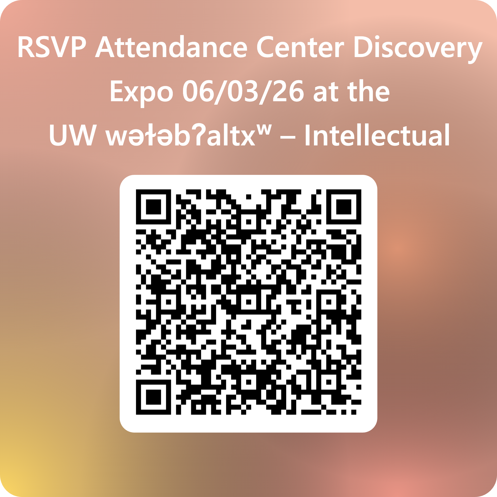 QR Code for RSVP for Attendance