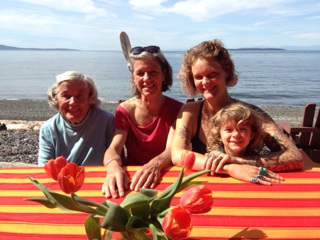 Vander Stoep with her mother, daughter and granddaughter on Orcas Island.