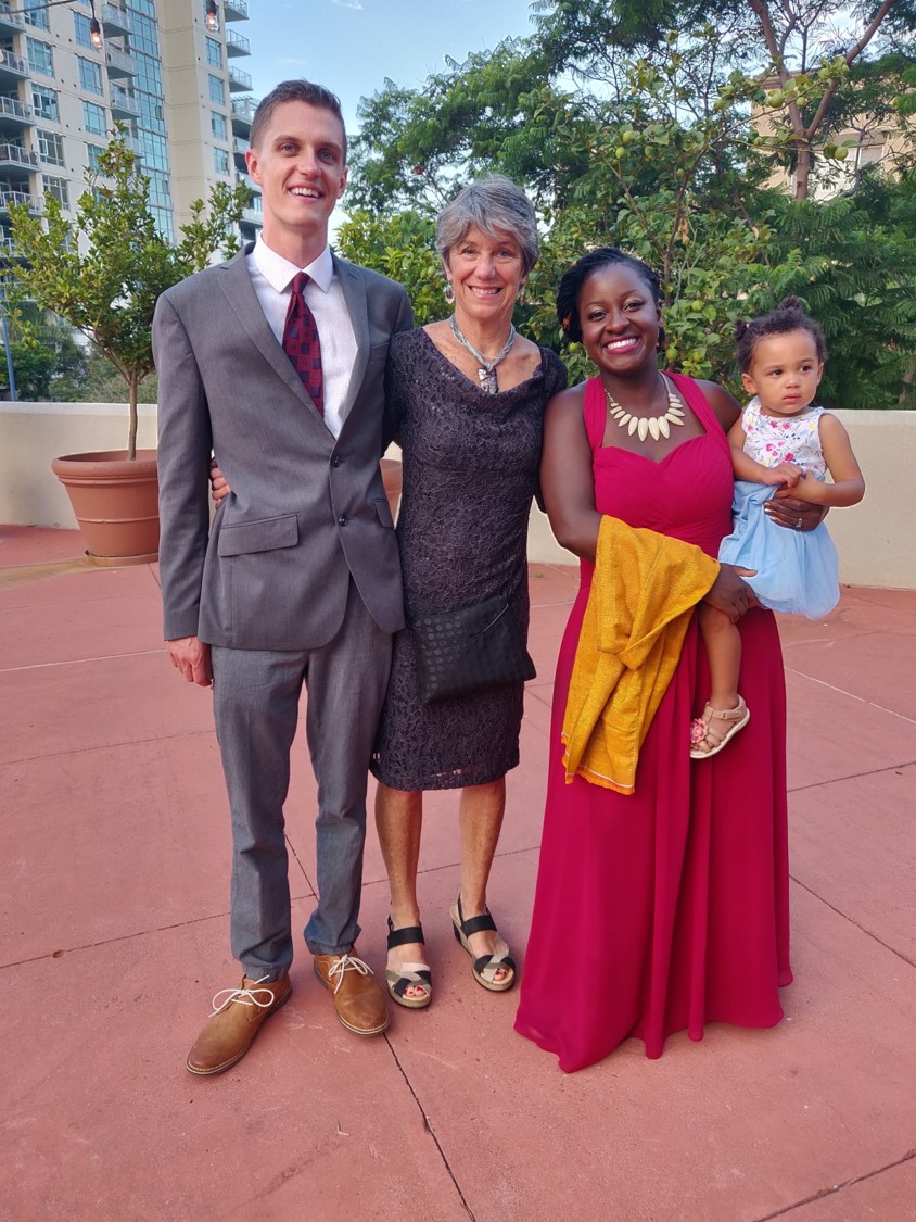 Vander Stoep with son, daughter-in-law and granddaughter in San Diego.