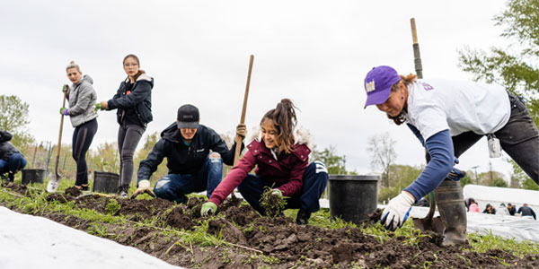 Students get their hands dirty at UW Farm.