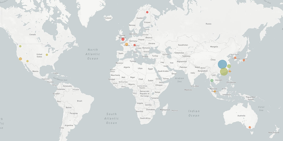 Coronavirus confirmed case mapping