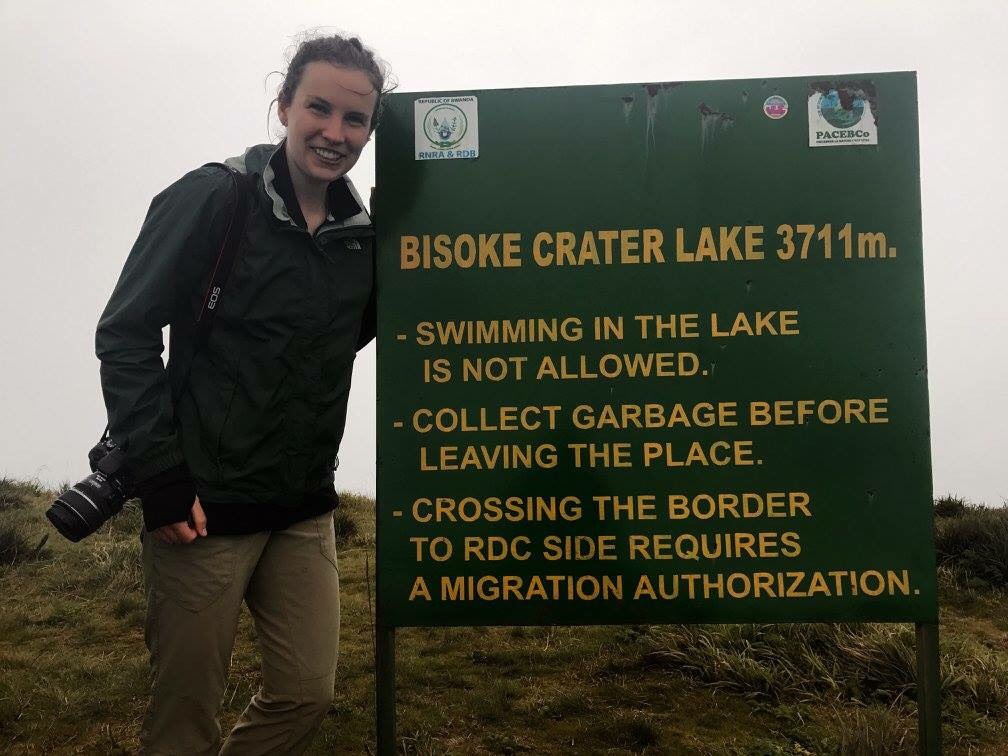 Erica Grant on trek through volcanoes National Park in Rowanda.