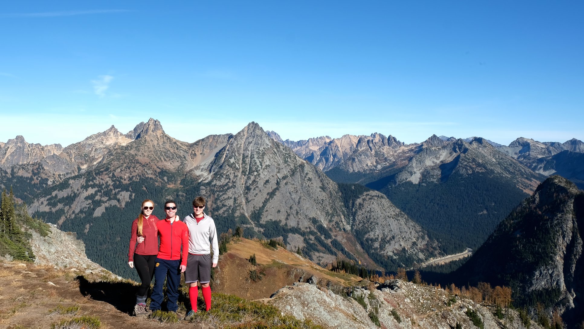 Joe Dempsey with friends at Maple Pass.