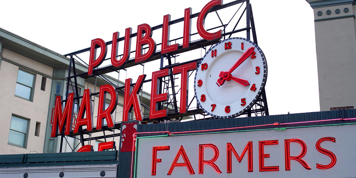 pike place farmers market sign