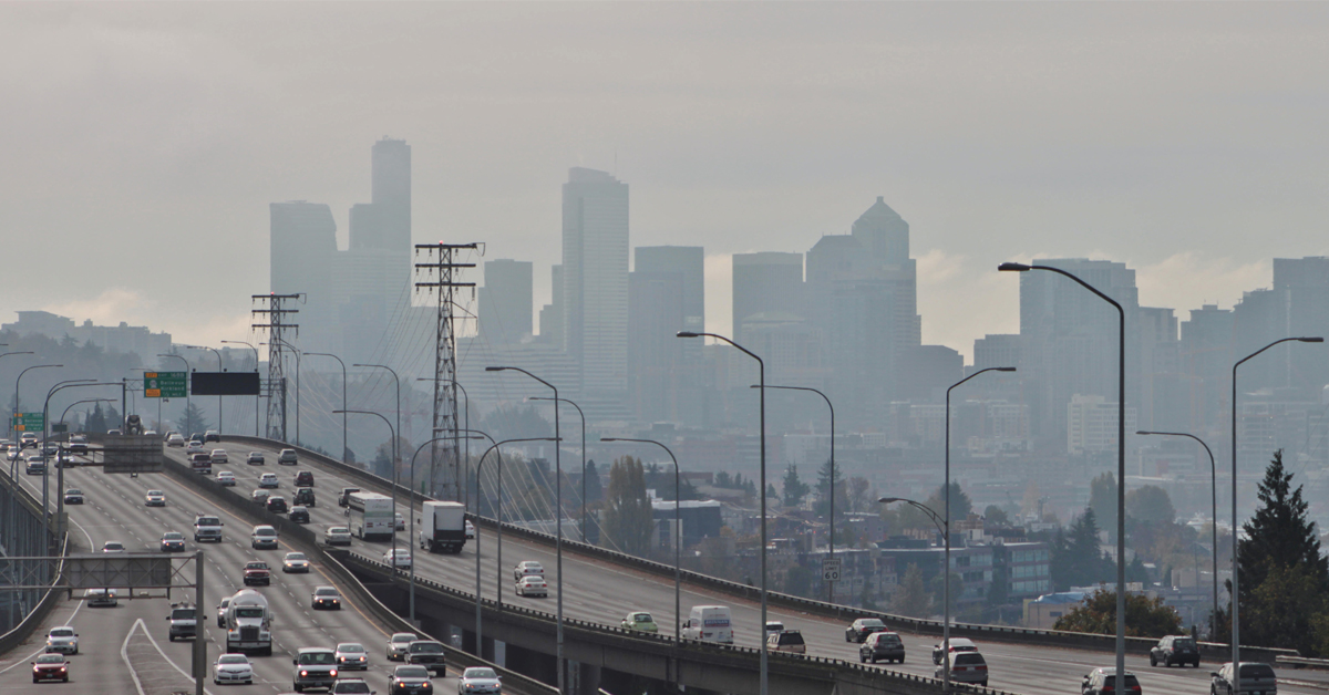 Seattle smog - photo by SounderBruce