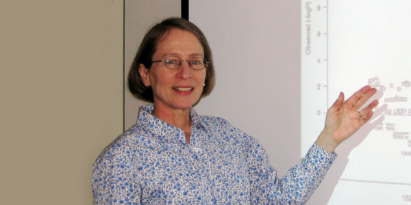 Susan Heckbert pointing at screen