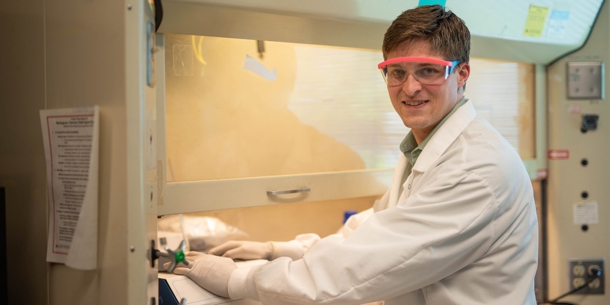 Joseph Dempsey, PhD 2020, environmental toxicology. Photo by Veronica Brace