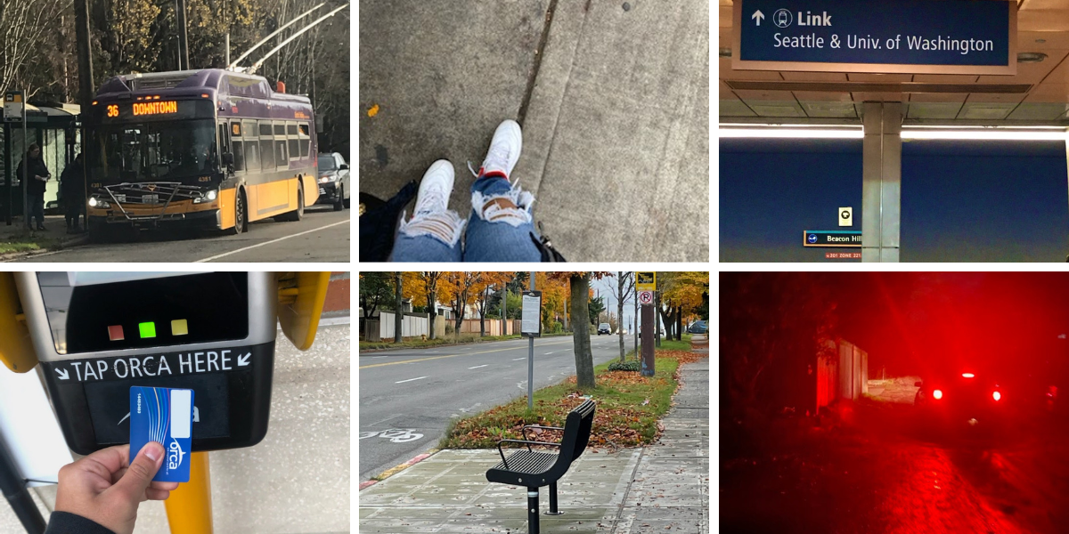 Images captured by youth for the study, which show their experiences transiting around the Beacon Hill neighborhood of Seattle.