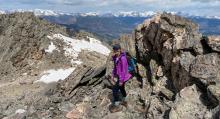 Carole Green hiking in the mountains