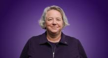 Hilary Godwin against purple background